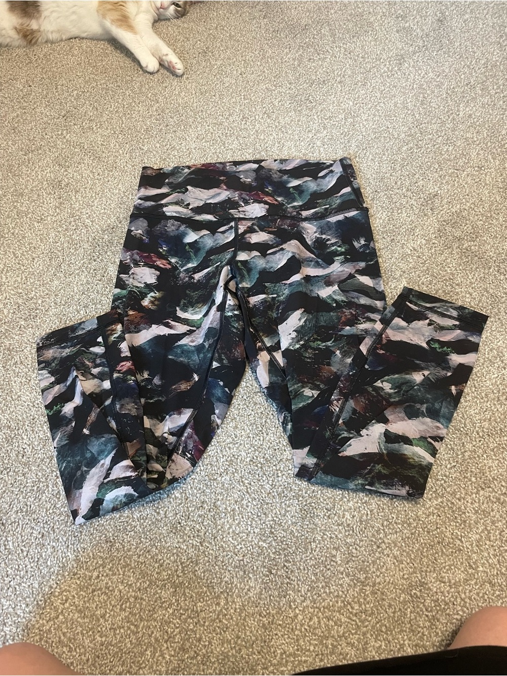 Dark Multicolored Abstract Print Lululemon Leggings